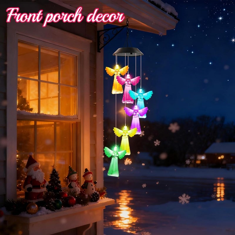 Winzwon Christmas White Elephant Gifts for Women Grandma Wife Sister, Solar Lights Outdoor Wind Chimes for Outside Garden Yard Patio Porch Decor Hanging Rose Decorations, Mothers Day Mom Gift - Image 4